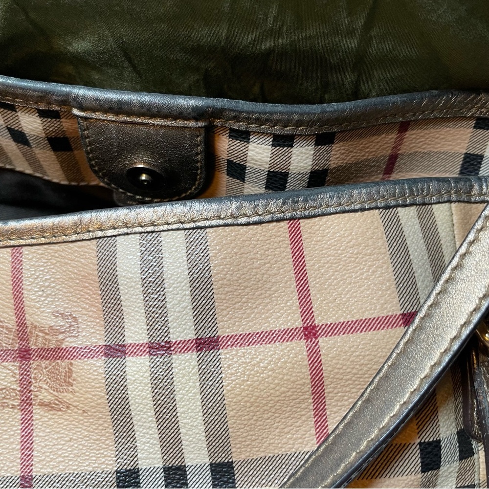 Burberry Tan and Black Plaid Tote Bag - Picture 7 of 15
